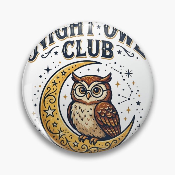 Item preview, Night Owl Club Cute Owl Moon Vintage Design designed and sold by meghnad.
