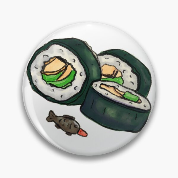 Item preview, Cute Sushi Roll Illustration Kawaii Japanese Food Art designed and sold by alanamaeart.