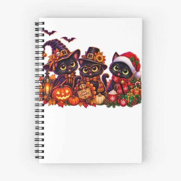Item preview, Cute Halloween Thanksgiving Christmas Cats Holiday designed and sold by QuiteOrbit.