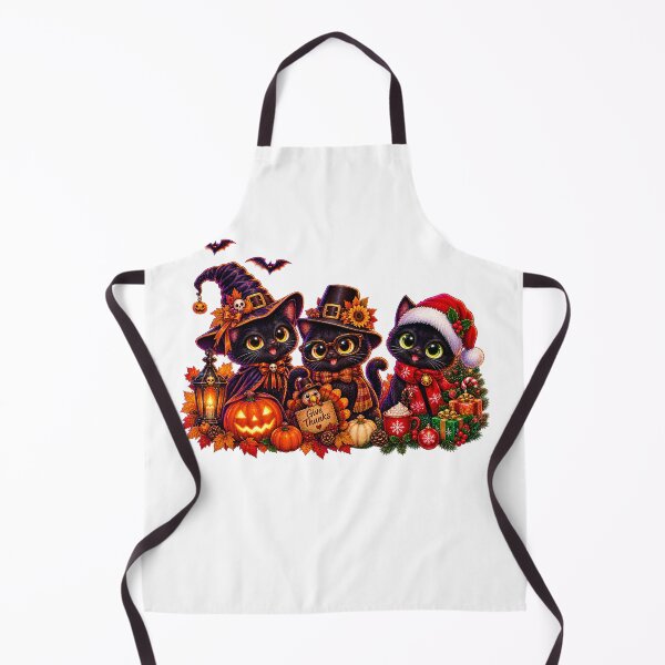 Item preview, Cute Halloween Thanksgiving Christmas Cats Holiday designed and sold by QuiteOrbit.