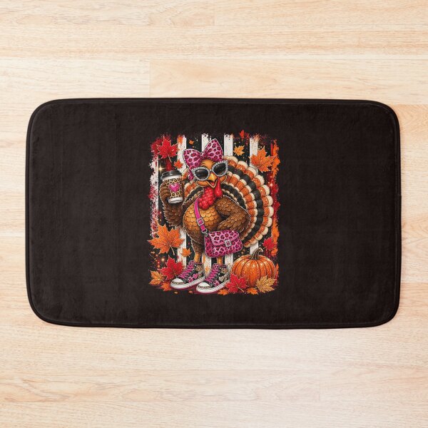 Item preview, Leopard Turkey Drinking Coffee Thanksgiving Pumpkin Autumn designed and sold by mari-kayden.