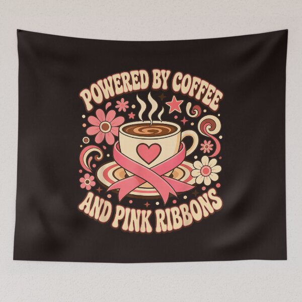 Item preview, Powered By Coffee And Pink Ribbons Breast Cancer Awareness designed and sold by mari-kayden.