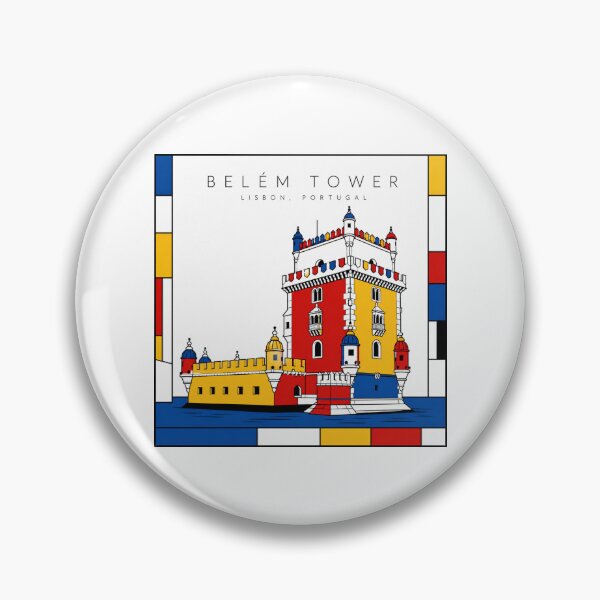 Item preview, Belem Tower Lisbon Mondrian Style 3D Poster designed and sold by CMYKStudio.