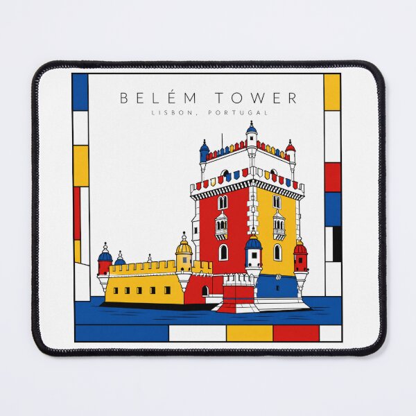 Item preview, Belem Tower Lisbon Mondrian Style 3D Poster designed and sold by CMYKStudio.