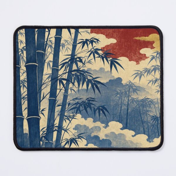 Item preview, Japanese Bamboo Forest Red Sun Ukiyo-e Woodblock Art designed and sold by vekotpu.