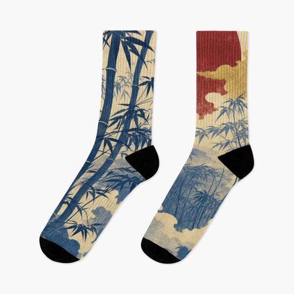 Item preview, Japanese Bamboo Forest Red Sun Ukiyo-e Woodblock Art designed and sold by vekotpu.
