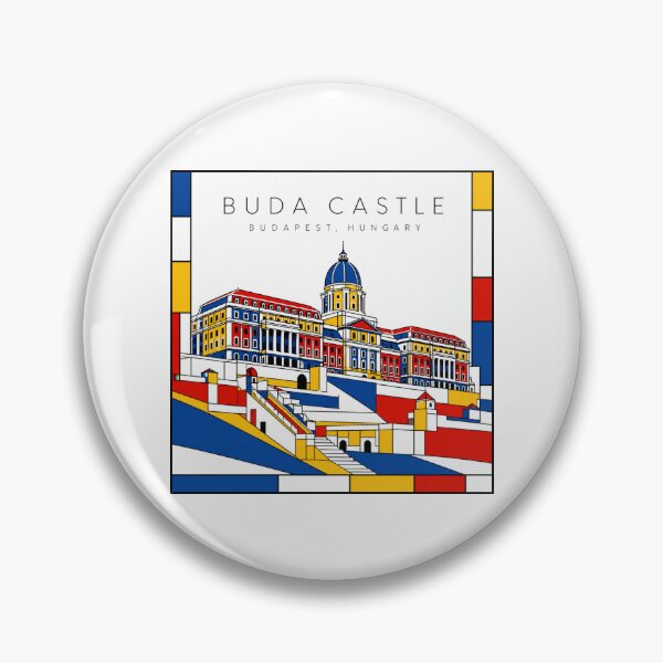 Item preview, Buda Castle Budapest Mondrian Style 3D Poster designed and sold by CMYKStudio.