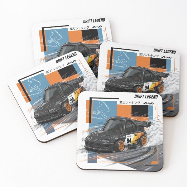 Item preview, Drift Legend #94 - Black Supra Chibi Drift Car JDM Art designed and sold by redkat-4.
