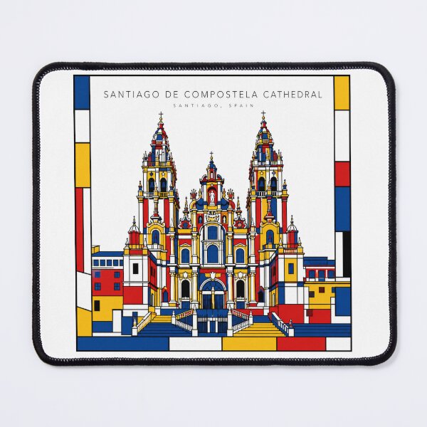 Item preview, Santiago Cathedral Spain Mondrian Style 3D Poster designed and sold by CMYKStudio.