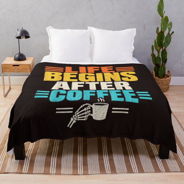 Item preview, Life Begins After Coffee Skeleton Hand Funny Retro Vintage designed and sold by mari-kayden.
