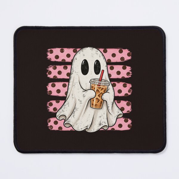 Item preview, Ghost Iced Coffee Halloween Cute Pink Polka Dot Retro designed and sold by mari-kayden.