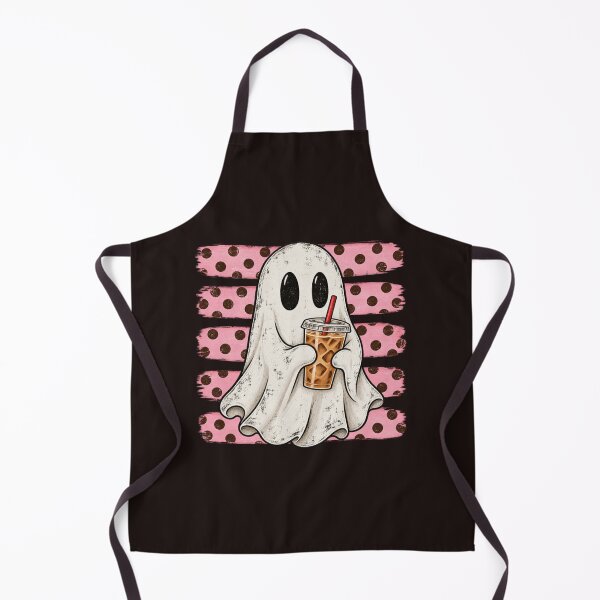 Item preview, Ghost Iced Coffee Halloween Cute Pink Polka Dot Retro designed and sold by mari-kayden.