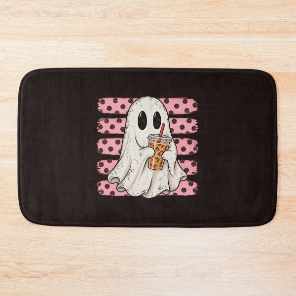 Item preview, Ghost Iced Coffee Halloween Cute Pink Polka Dot Retro designed and sold by mari-kayden.