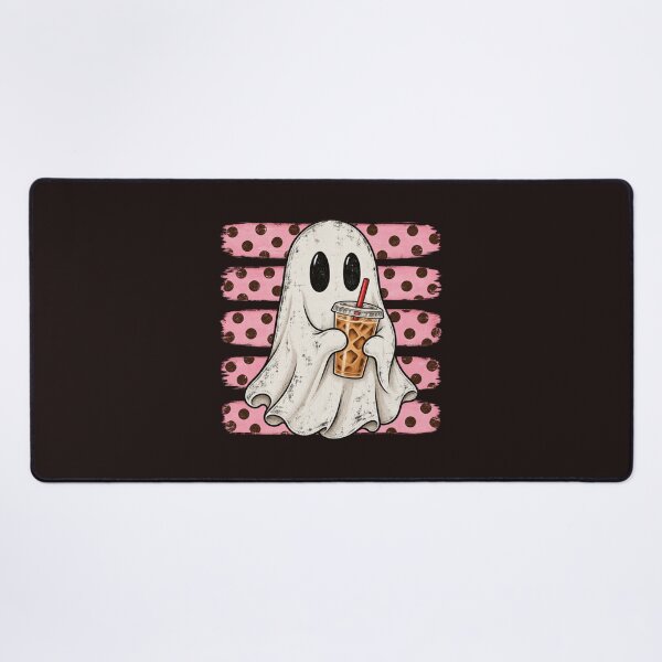 Item preview, Ghost Iced Coffee Halloween Cute Pink Polka Dot Retro designed and sold by mari-kayden.