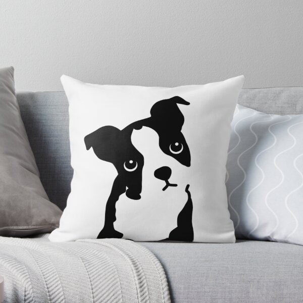 Cute Boston Terrier Design Throw Pillow