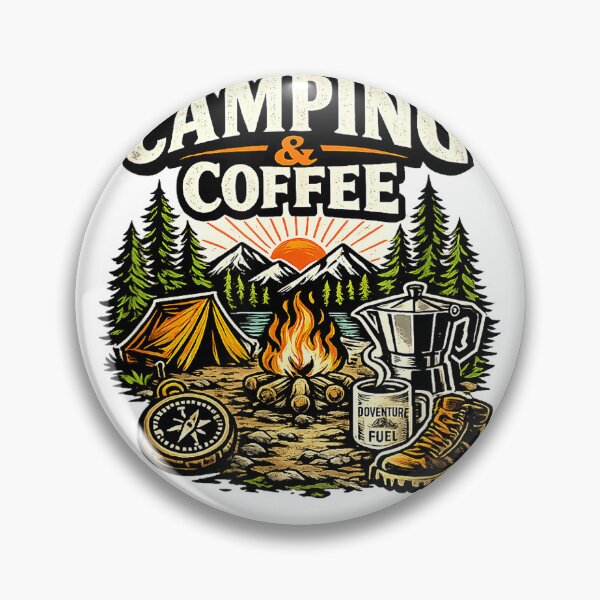 Item preview, Camping & Coffee Shirt – Outdoor Campfire Coffee Lover Tee T-Shirt designed and sold by Badriiiii.