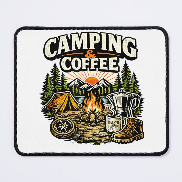 Item preview, Camping & Coffee Shirt – Outdoor Campfire Coffee Lover Tee T-Shirt designed and sold by Badriiiii.