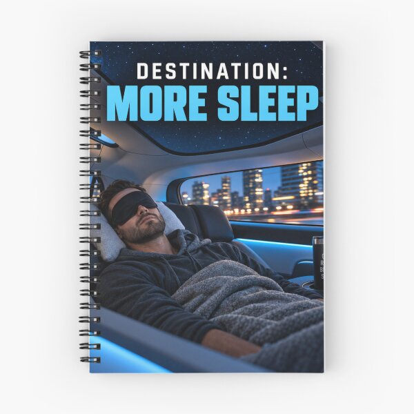 Item preview, Destination More Sleep Self Driving Car Poster designed and sold by Kenzie & Co.