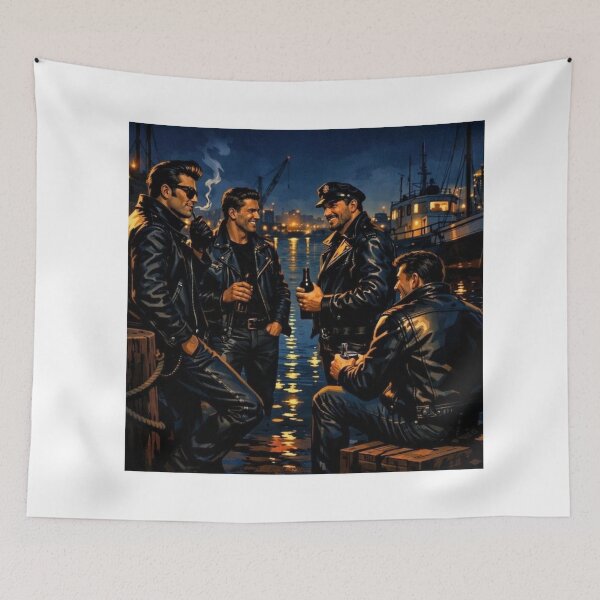 Item preview, The Gay Leather Daddy Reunion Art Design designed and sold by ItsAKinkThing.