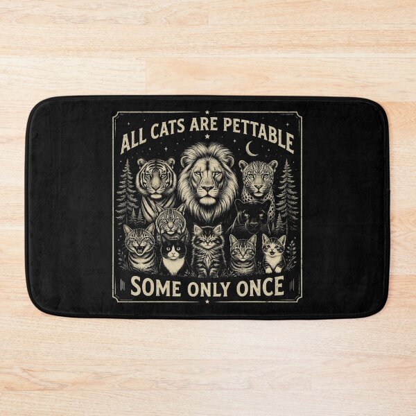 Item preview, All Cats Are Pettable Some Only Once Vintage Cat Lover Big Cat Art designed and sold by Zizo-DR44.