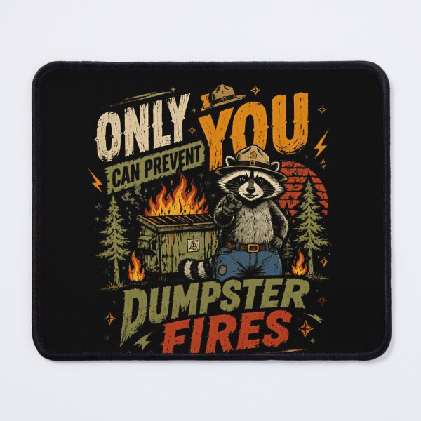 Item preview, Only You Can Prevent Dumpster Fires Smokey Bear Parody Raccoon Humor designed and sold by JonesFlora2025.