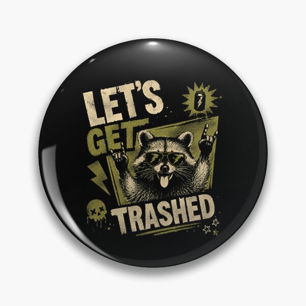 Item preview, Let's Get Trashed Raccoon Party Animal Humor designed and sold by RetroMini2026.