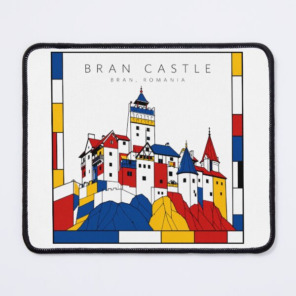 Item preview, Bran Castle Romania Mondrian Style 3D Poster designed and sold by CMYKStudio.