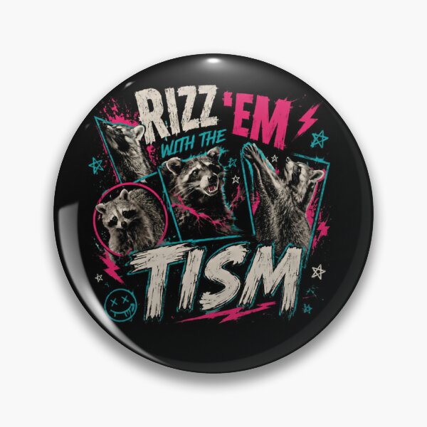 Item preview, Rizz 'Em With The Tism Neurodivergent Autistic Raccoon Meme designed and sold by JonesFlora2025.