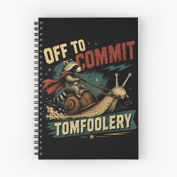 Item preview, Off To Commit Tomfoolery Raccoon Snail Mischief Humor designed and sold by RetroMini2026.