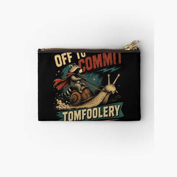 Item preview, Off To Commit Tomfoolery Raccoon Snail Mischief Humor designed and sold by RetroMini2026.