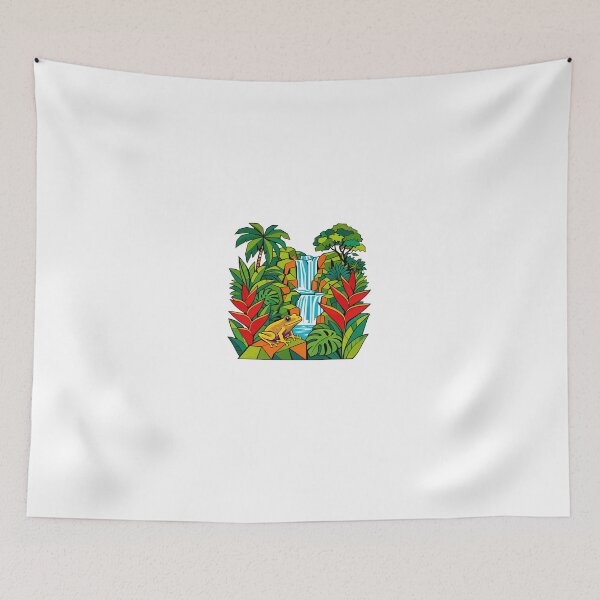 Item preview, Tropical Frog Waterfall Rainforest Jungle Nature Wildlife designed and sold by Star3NowForMe.