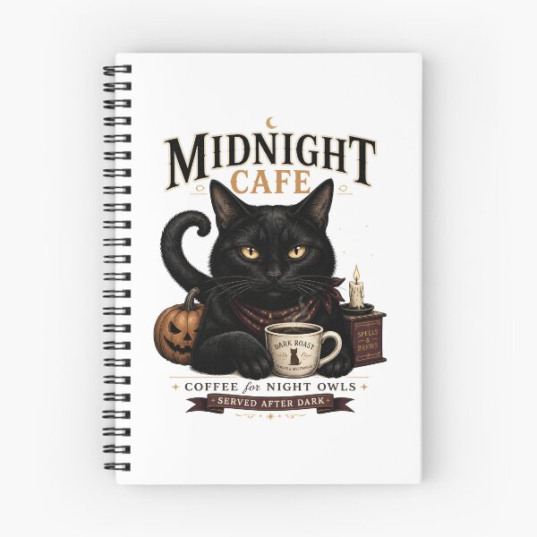 Item preview, Midnight Cafe Cat Vintage Halloween Label Halloween designed and sold by RoyesButler.