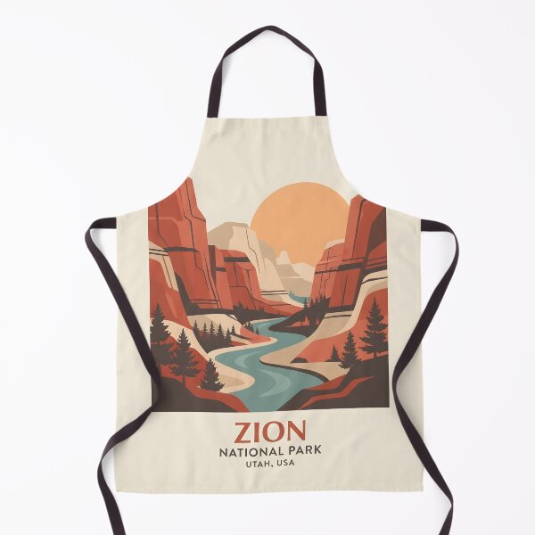 Item preview, Zion National Park Vintage Travel Poster - Minimalist Red Rock Art Print designed and sold by DuckOddity.
