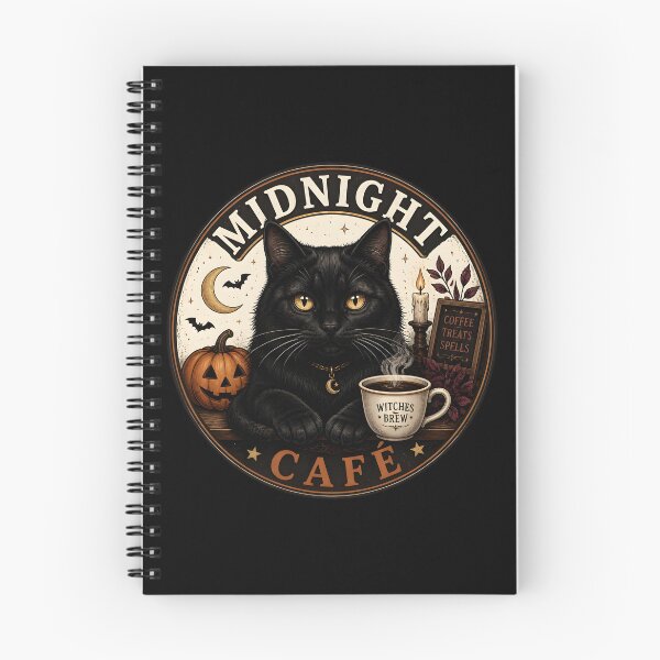 Item preview, Midnight Cafe Cat Gothic Storybook Poster Halloween designed and sold by RoyesButler.