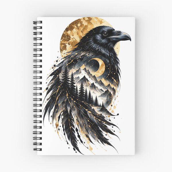 Item preview, Raven of the Moon Peaks | Black Bird Mountain Art | Norvian designed and sold by Norvian.