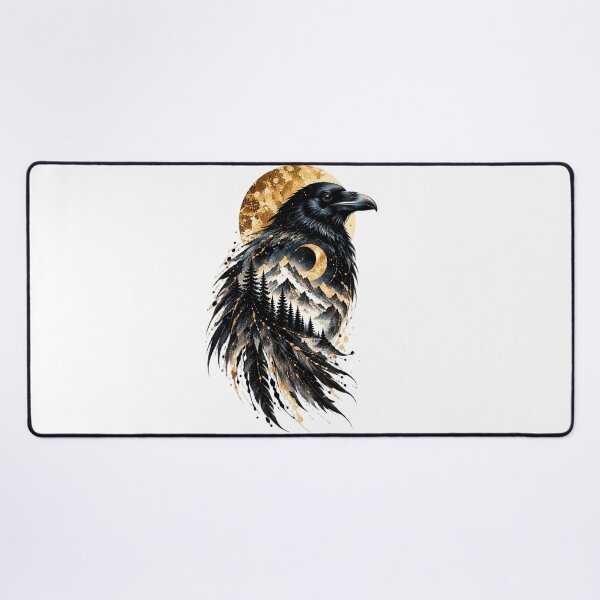 Item preview, Raven of the Moon Peaks | Black Bird Mountain Art | Norvian designed and sold by Norvian.