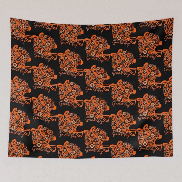 Item preview, Floral Football Game Day Girly Touchdown Team Spirit Orange designed and sold by OddityVault.