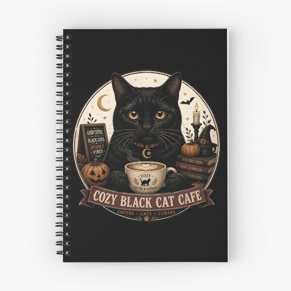 Item preview, Cozy Black Cat Cafe Vintage Halloween Label Halloween designed and sold by RoyesButler.
