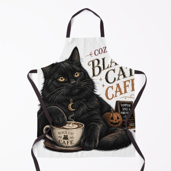 Item preview, Cozy Black Cat Cafe Gothic Storybook Poster Halloween designed and sold by RoyesButler.