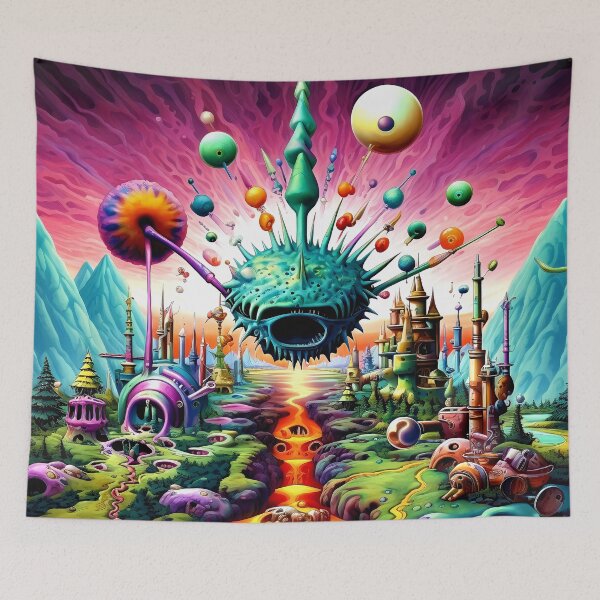 Item preview, Alien Surreal Cosmic Fantasy World in Vibrant Colors designed and sold by DEC02.