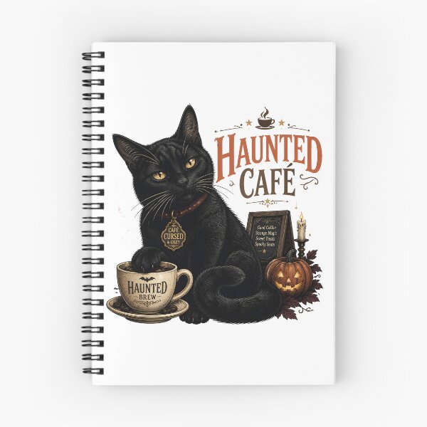 Item preview, Haunted Cafe Cat Vintage Halloween Label Halloween designed and sold by RoyesButler.