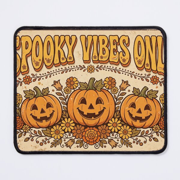 Item preview, Spooky Vibes Only Shirt – Groovy Retro Pumpkin Halloween Tee designed and sold by KERK Art and Design.