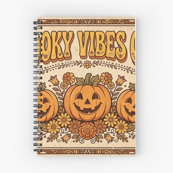 Item preview, Spooky Vibes Only Shirt – Groovy Retro Pumpkin Halloween Tee designed and sold by KERK Art and Design.