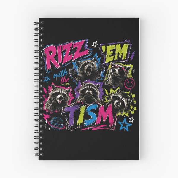 Item preview, Rizz 'Em With The Tism Raccoon Meme Neurodivergent designed and sold by JonesFlora2025.