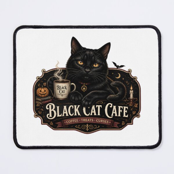 Item preview, Haunted Cafe Cat Gothic Storybook Poster Halloween designed and sold by RoyesButler.