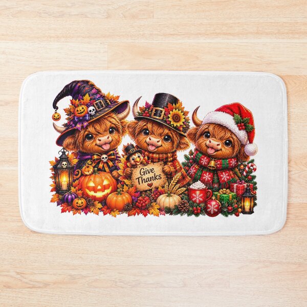Item preview, Funny Halloween Thanksgiving Christmas Cows Holiday designed and sold by QuiteOrbit.