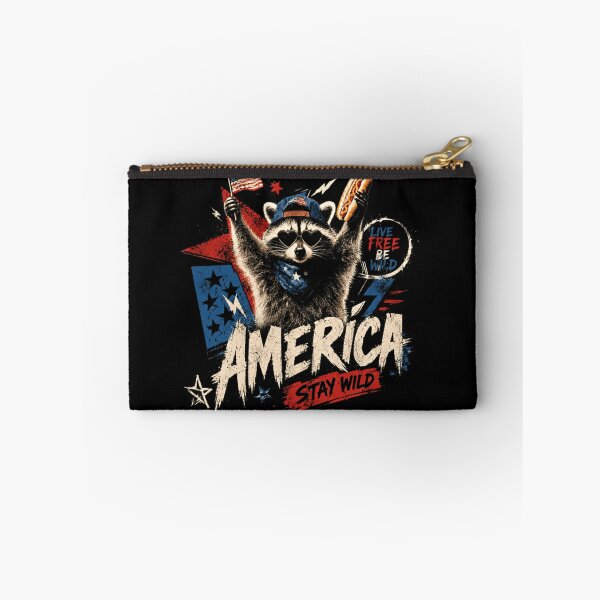 Item preview, America Live Re Free Wild Stay Wild Patriotic Raccoon Freedom designed and sold by RetroMini2026.