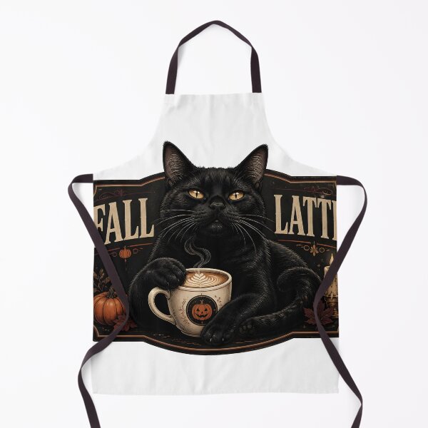 Item preview, Autumn Latte Cat Vintage Halloween Label Halloween designed and sold by RoyesButler.