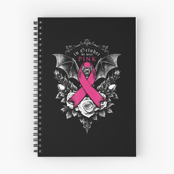 Item preview, In October We Wear Pink Bat Ribbon Gothic Rose Graphic designed and sold by Pider-Vampire.
