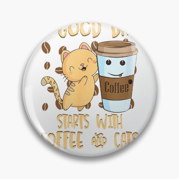 Item preview, Cats Coffee Tee A Good Day Starts With Coffee Cats T-Shirt designed and sold by Magoya Store ⭐⭐⭐⭐⭐.